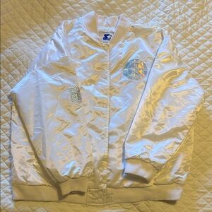 STARTER Dallas Cowboys White Bomber Jacket